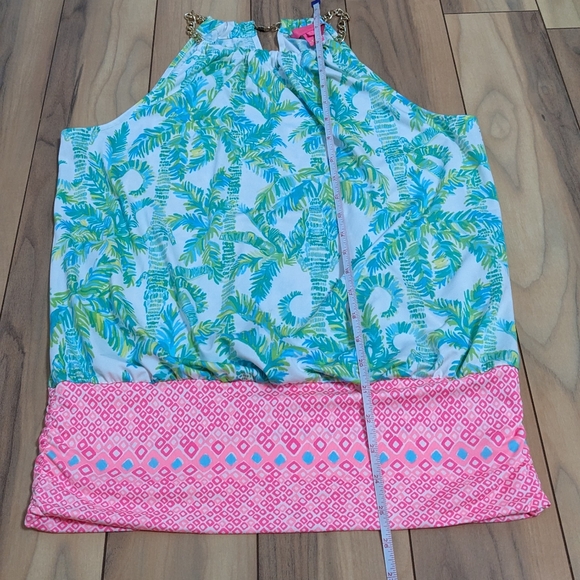 EUC! Lilly Pulitzer Bowen Top Fresh Citrus Keep Palm Engineered Size S - Picture 7 of 14